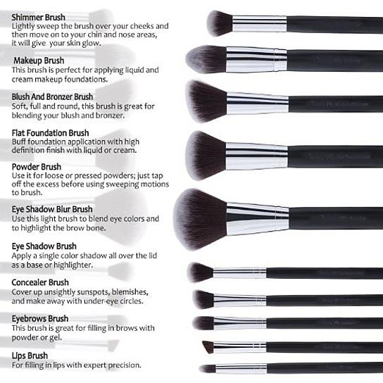 Pageant Winner 10-Piece Make Up Brush Set - Marianas Artistry